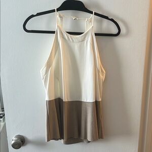 Zara Elegant White and Tan backless Women's Top
